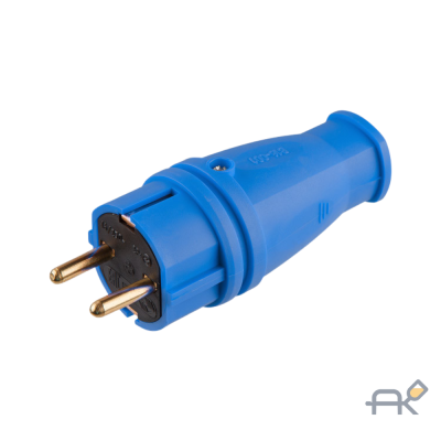 Вилка (с/з. 16А. 250В) каучук. синяя Юпитер (В16-001) (ЮПИТЕР)JP7602-03